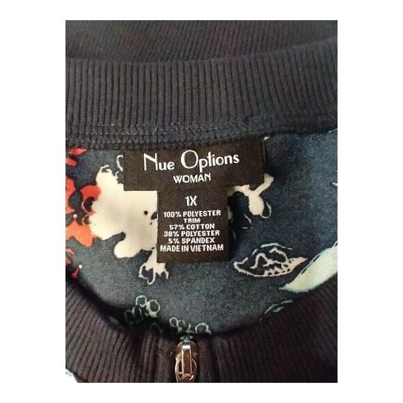 Nue Options Women’s Size 1X Zip Boho Floral Bomber Jacket – Lightweight, Casual - Picture 4 of 7